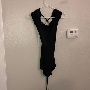 Black string Tie romper